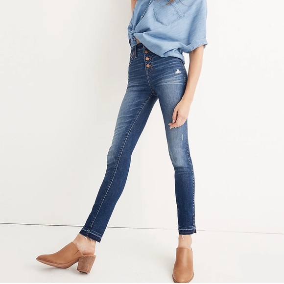 Madewell 10" High-Rise Skinny Jeans: Drop-Hem Edition W-854 Size 27 - Picture 1 of 16